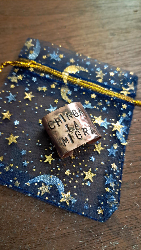 CHINGA LA MIGRA Copper Hammered Hair Cuff