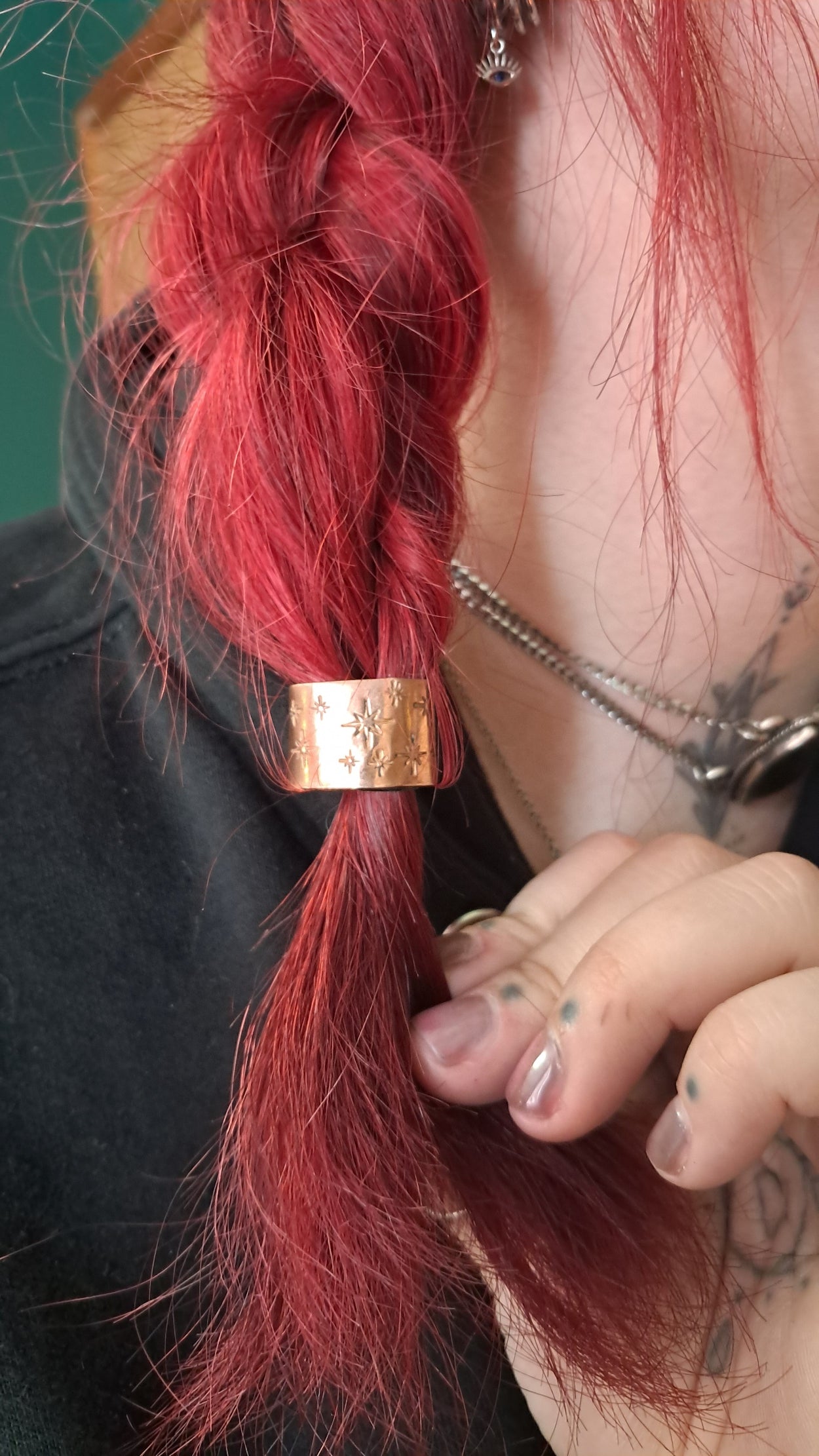 Copper Star Stamped Hair Cuff