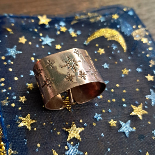 Copper Star Stamped Hair Cuff