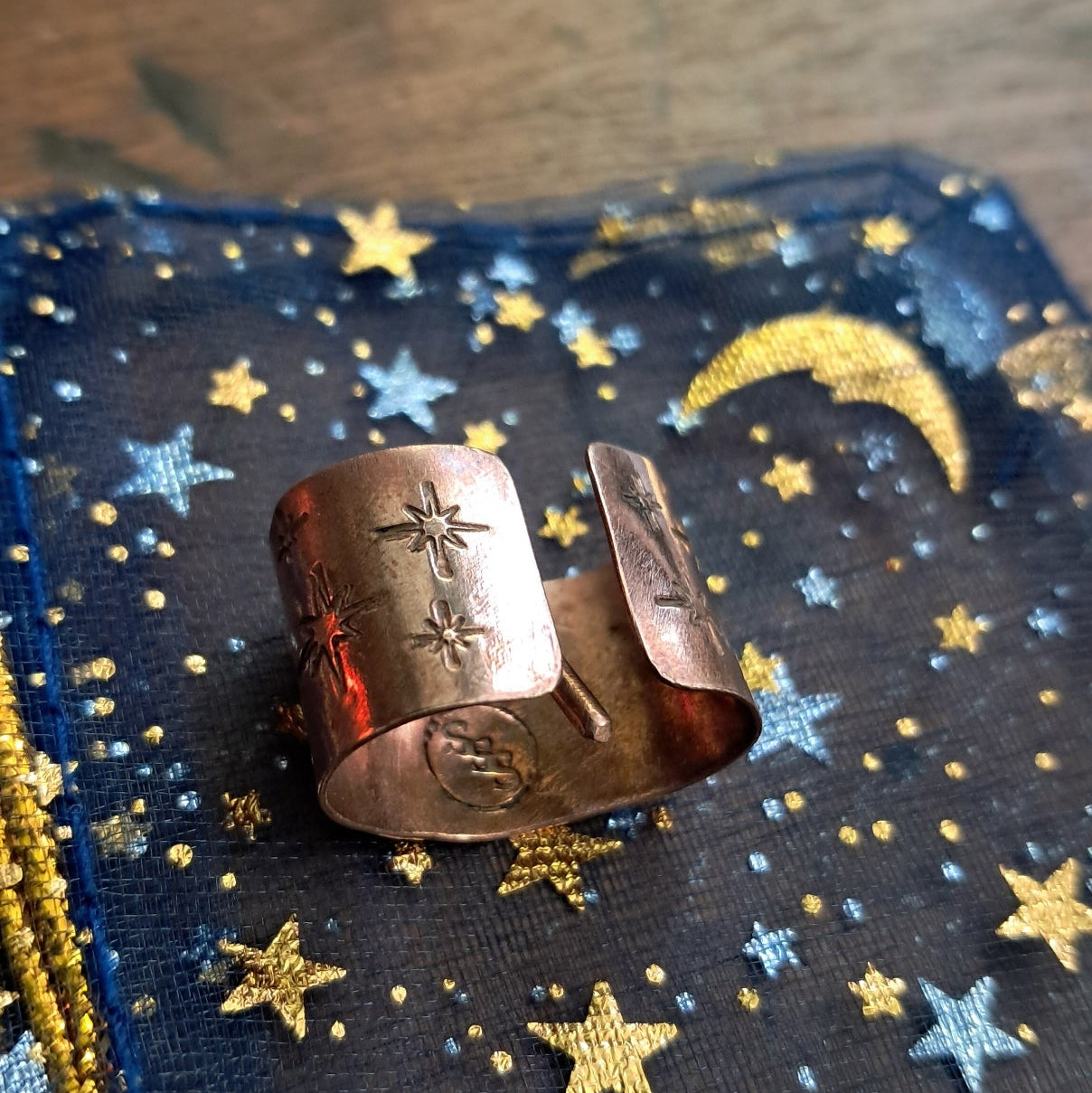 Copper Star Stamped Hair Cuff