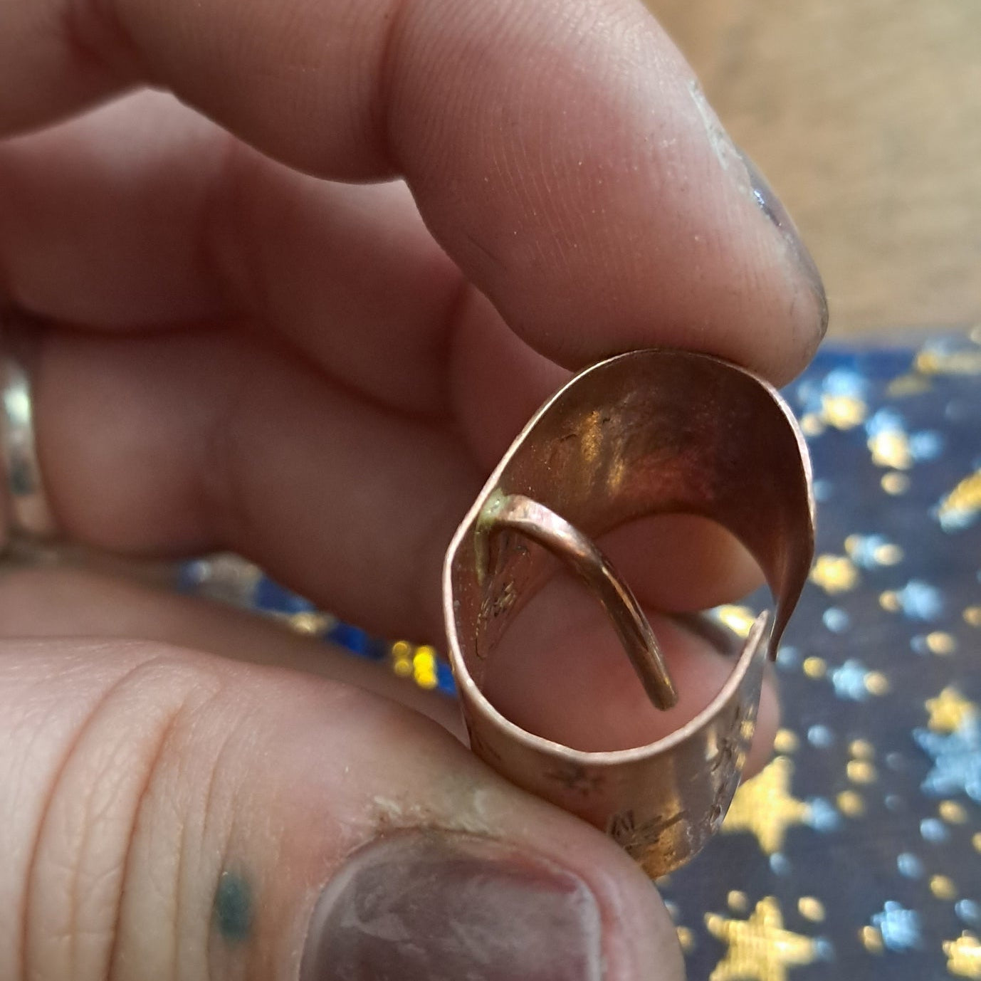 Copper Star Stamped Hair Cuff