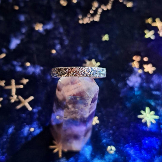 Elegant Sterling Silver Swirl Ring – Handcrafted Stacking Band, Artisanal Minimalist Jewelry