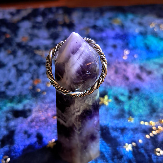 Artisan Twisted Wire Ring in Sterling Silver – Dainty Handcrafted Stacking Band