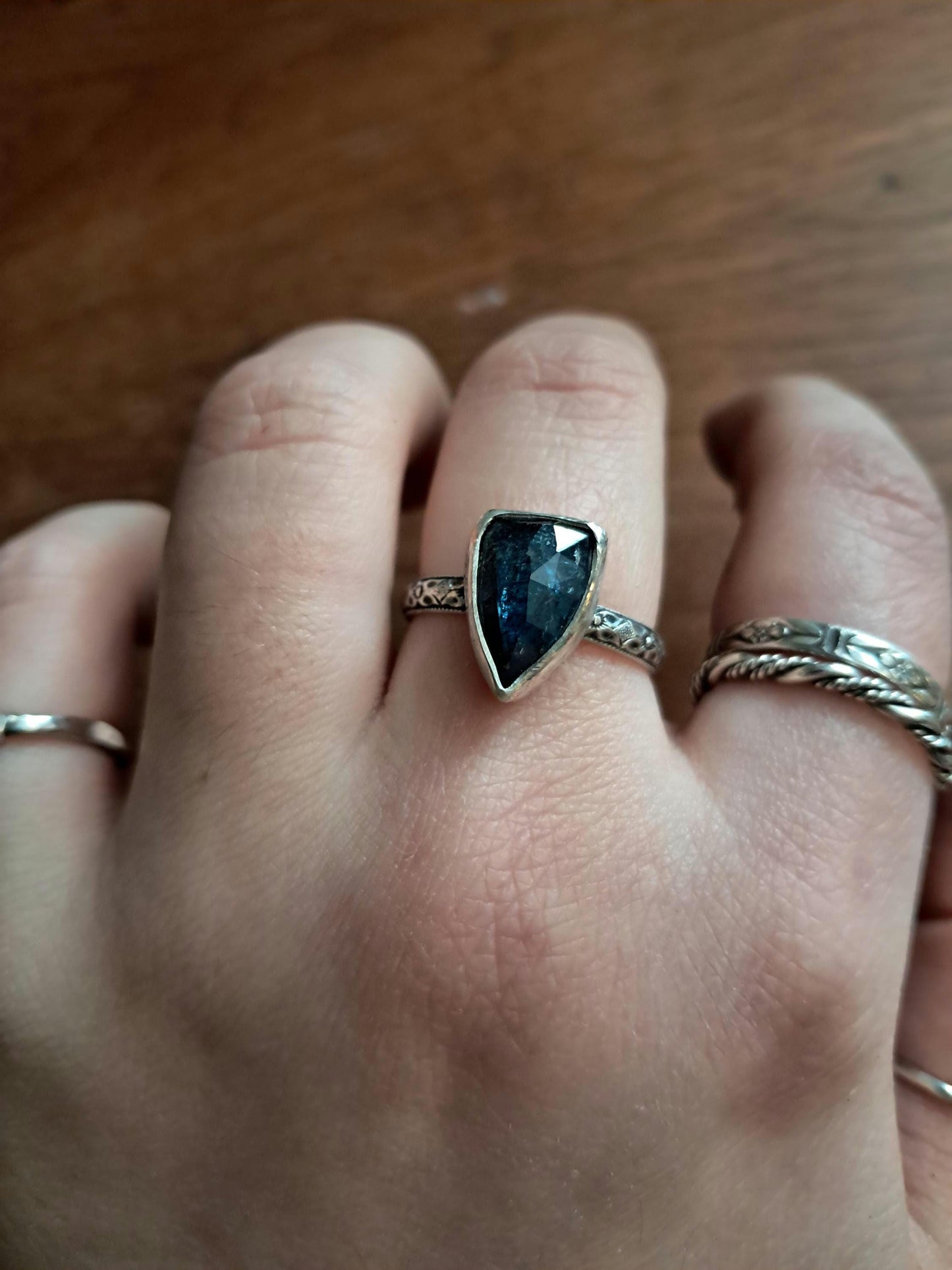Sterling Silver Moss Kyanite Ring – Custom Made to Order
