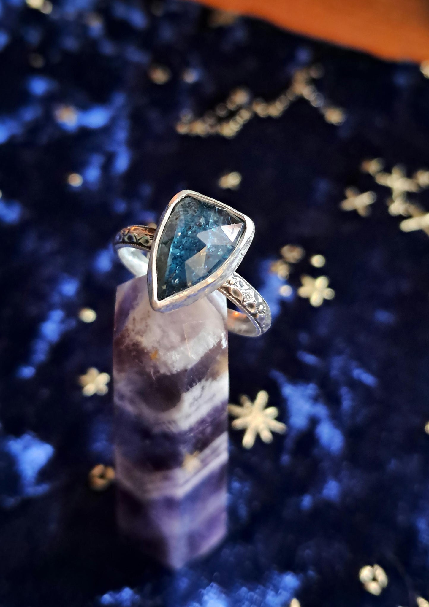 Sterling Silver Moss Kyanite Ring – Custom Made to Order