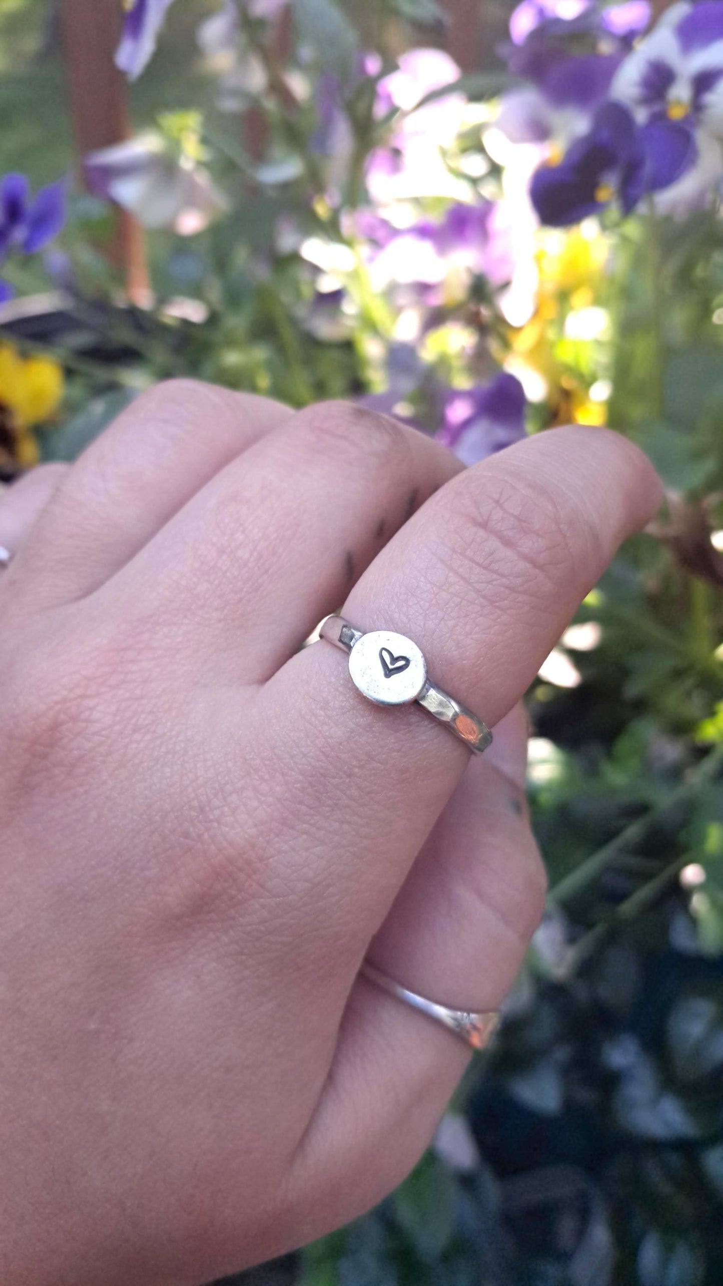 The Heartsmith | Sterling Silver Hammered Heart Ring, Handmade Minimalist Jewelry