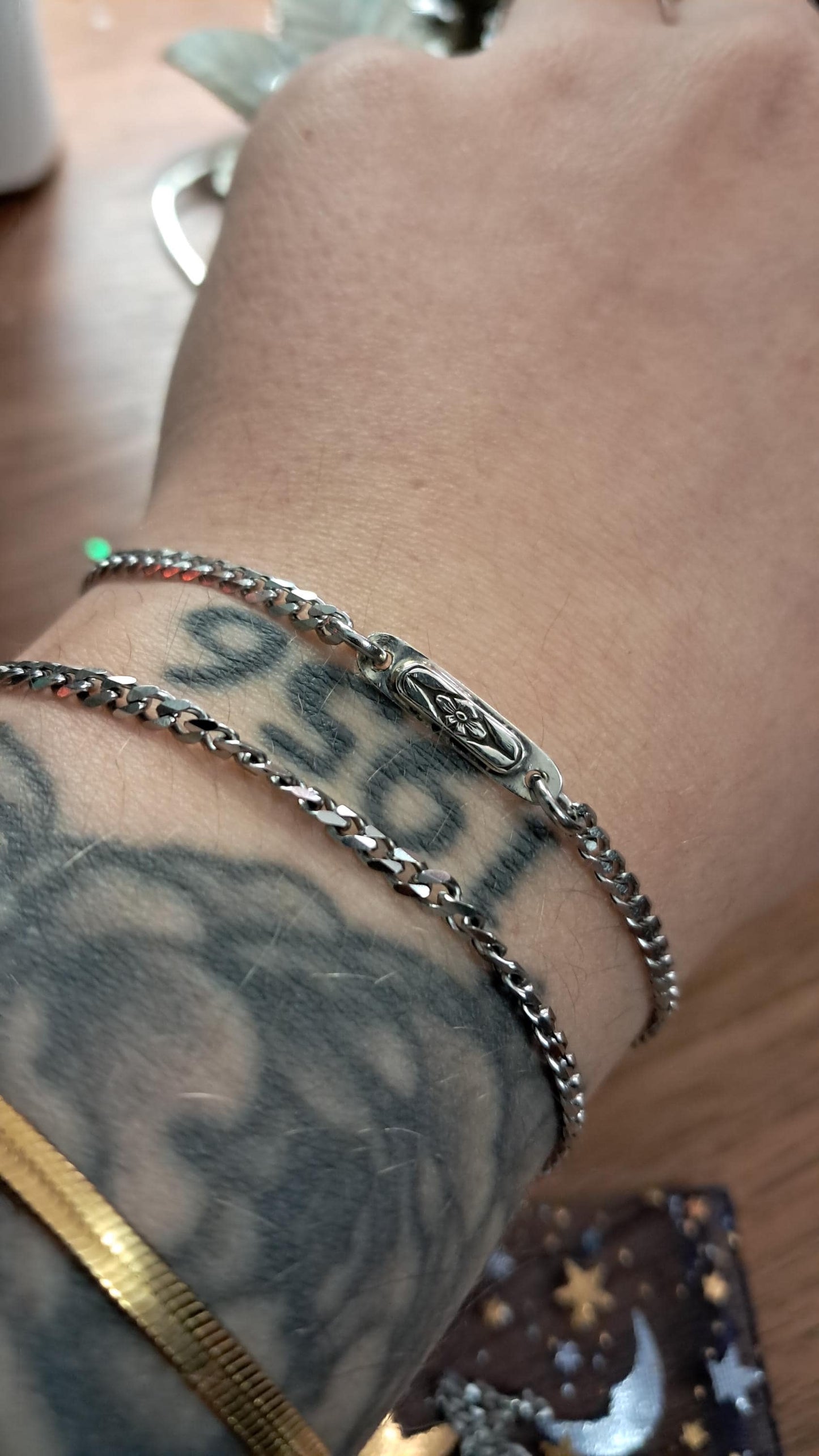 Forget-Me-Not Charm Bracelet | Sterling Silver and Stainless Steel