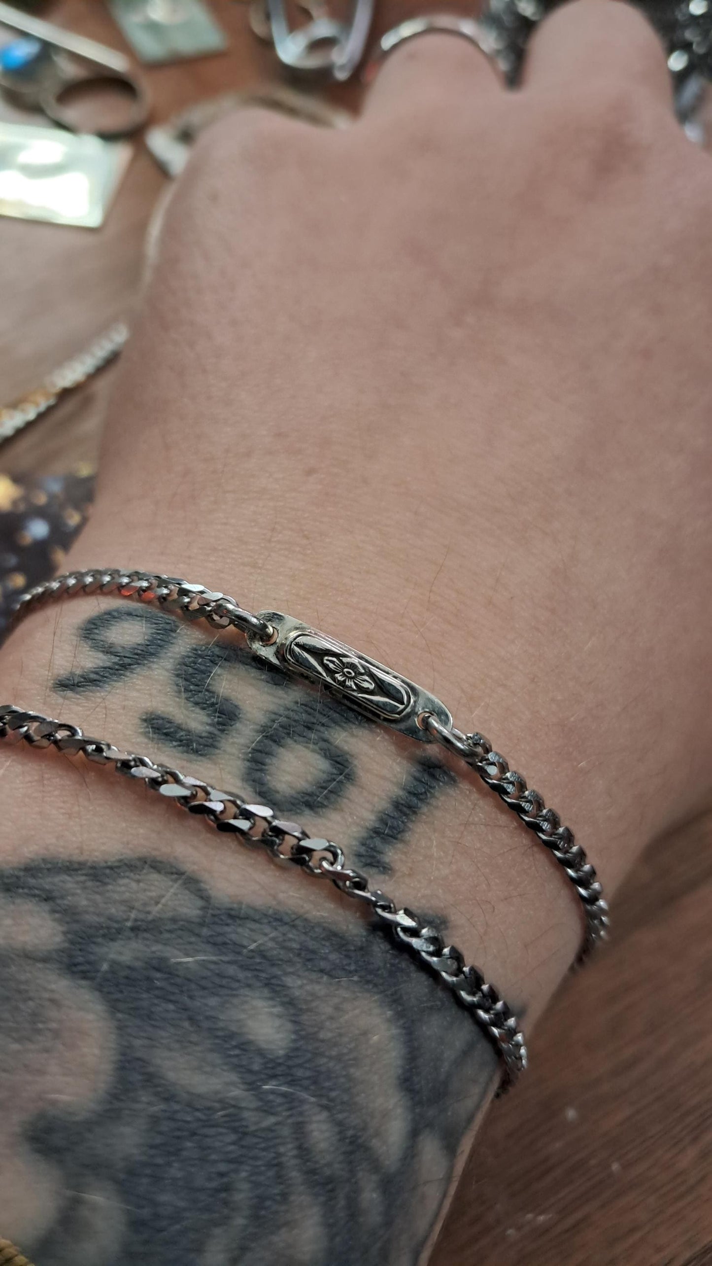 Forget-Me-Not Charm Bracelet | Sterling Silver and Stainless Steel