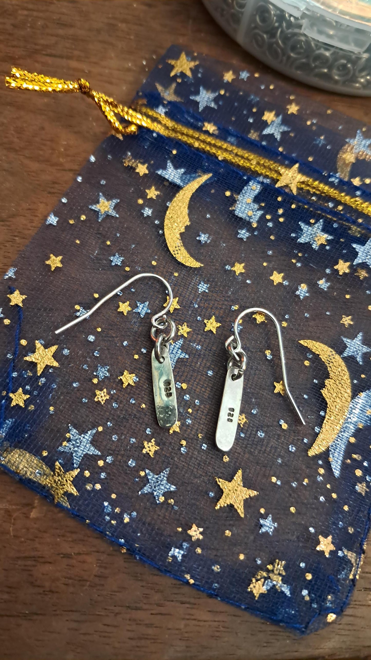 Sterling Silver Forget Me Not Dangle Hook Earrings | Handmade Floral Earrings | Sold as a pair