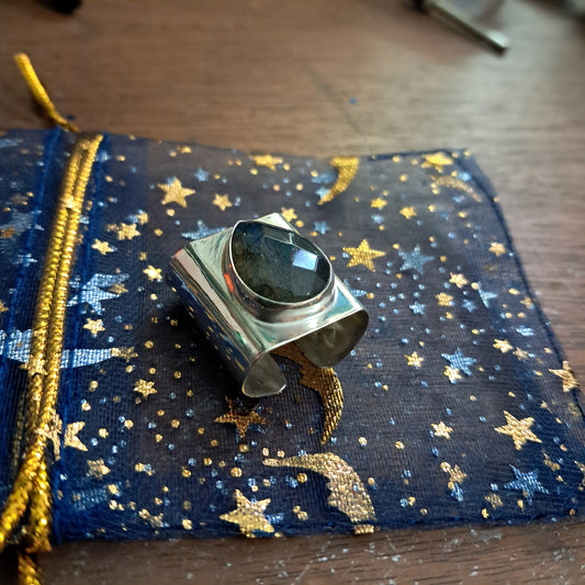 Sterling Silver and Blue Labradorite Hair Cuff SINGLE