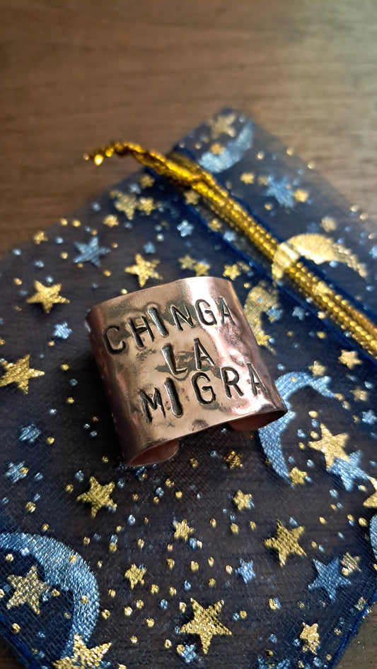 CHINGA LA MIGRA Copper Hammered Hair Cuff